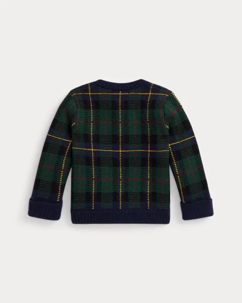 Rlx Ralph Lauren Plaid Washable Wool Cardigan