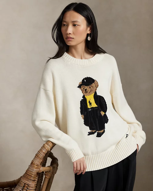Rlx Ralph Lauren Polo Bear Cotton Crewneck Sweater