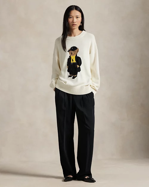 Rlx Ralph Lauren Polo Bear Cotton Crewneck Sweater