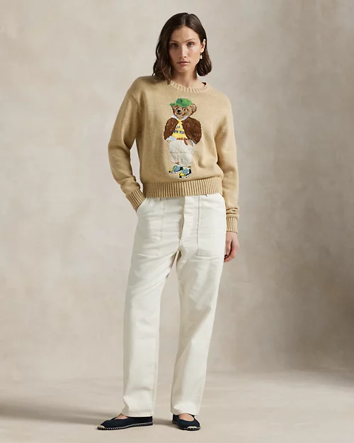 Rlx Ralph Lauren Polo Bear Cotton Crewneck Sweater