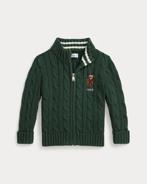 rlx ralph lauren Polo Bear Cotton Full-Zip Sweater