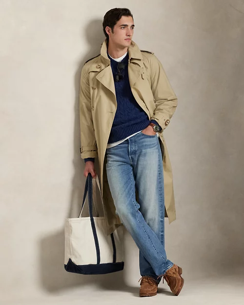 Rlx Ralph Lauren Suede-Patch Cable-Knit Sweater