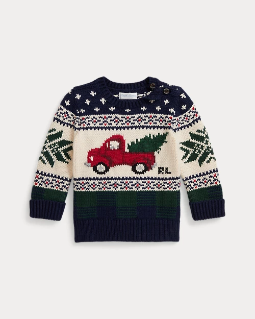 rlx ralph lauren Truck-Intarsia Cotton Sweater