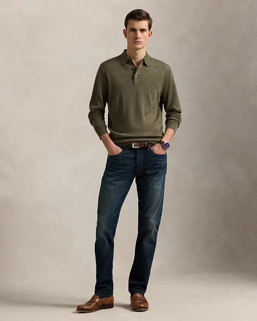 Rlx Ralph Lauren Washable Wool Polo-Collar Sweater