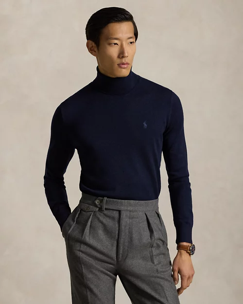 Rlx Ralph Lauren Washable Wool Turtleneck Sweater