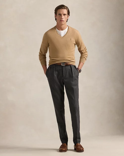 Rlx Ralph Lauren Washable Wool V-Neck Sweater