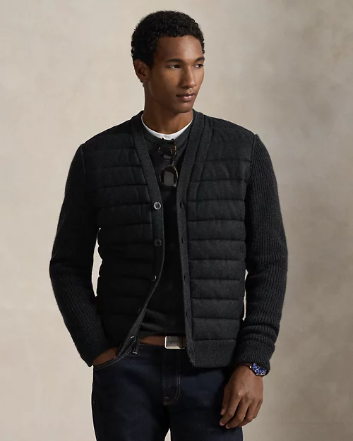 Rlx Ralph Lauren Wool-Cashmere Hybrid Cardigan