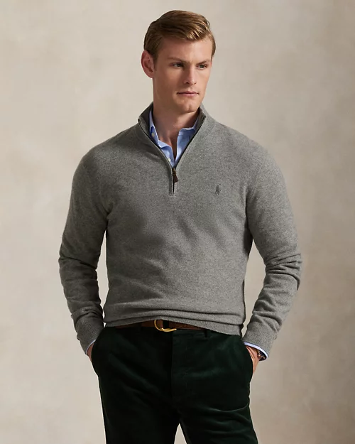 Rlx Ralph Lauren Wool Quarter-Zip Sweater