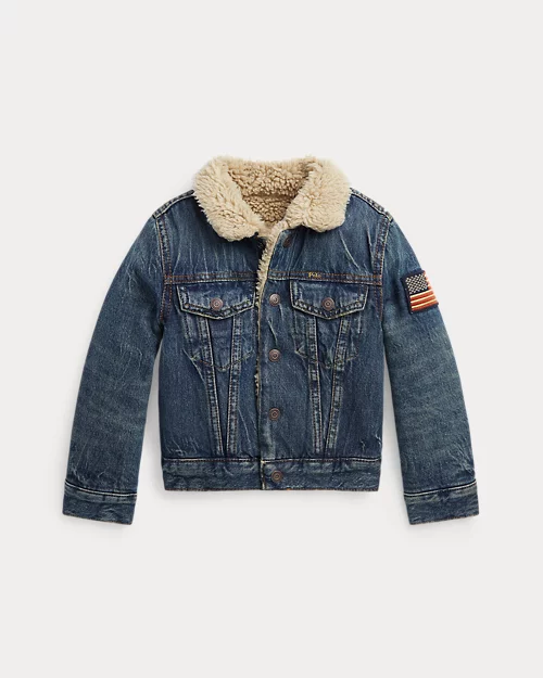 Rlx Ralph Lauren Teddy Fleece–Lined Denim Trucker Jacket