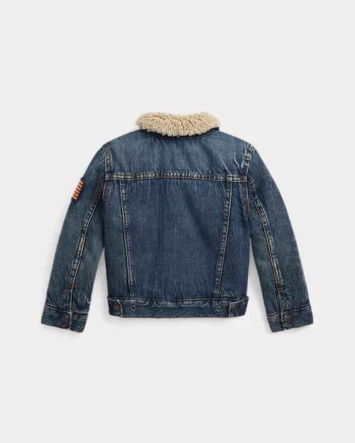 Rlx Ralph Lauren Teddy Fleece–Lined Denim Trucker Jacket