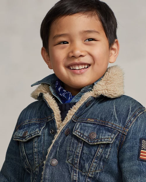 Rlx Ralph Lauren Teddy Fleece–Lined Denim Trucker Jacket