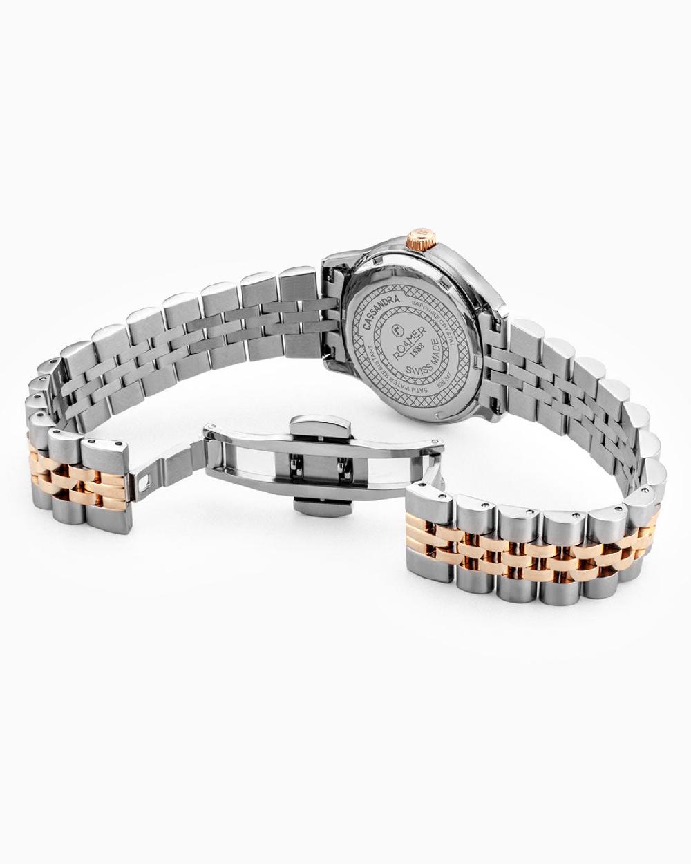 Roamer Cassandra Diamond 31 Mm Quartz Three-Hand White Dial Two-Tone Bracelet Sapphire Glass Stainless Steel Swiss Watch