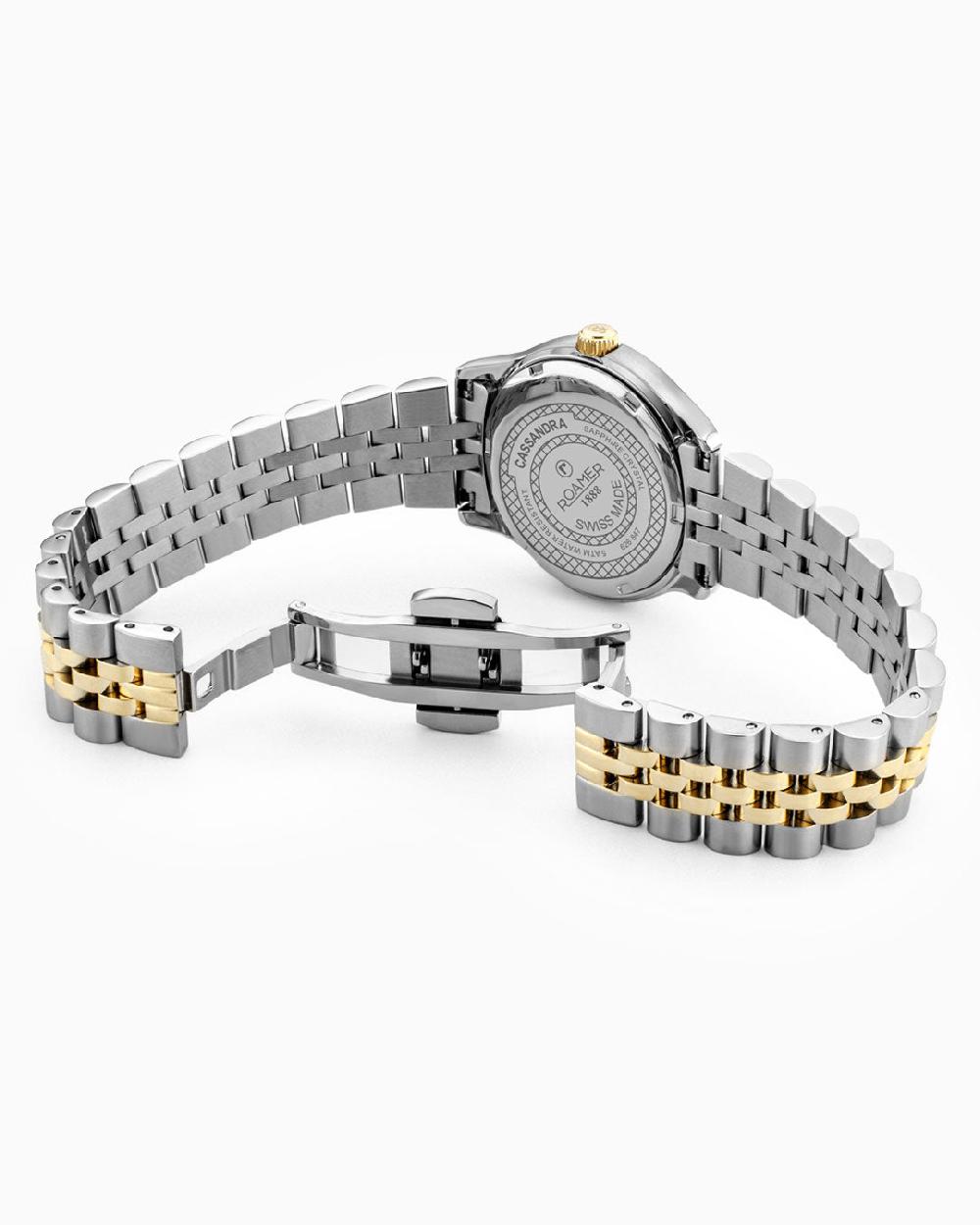 Roamer Cassandra Diamond 31 Mm Quartz Three-Hand White Dial Two-Tone Bracelet Sapphire Glass Stainless Steel Swiss Watch