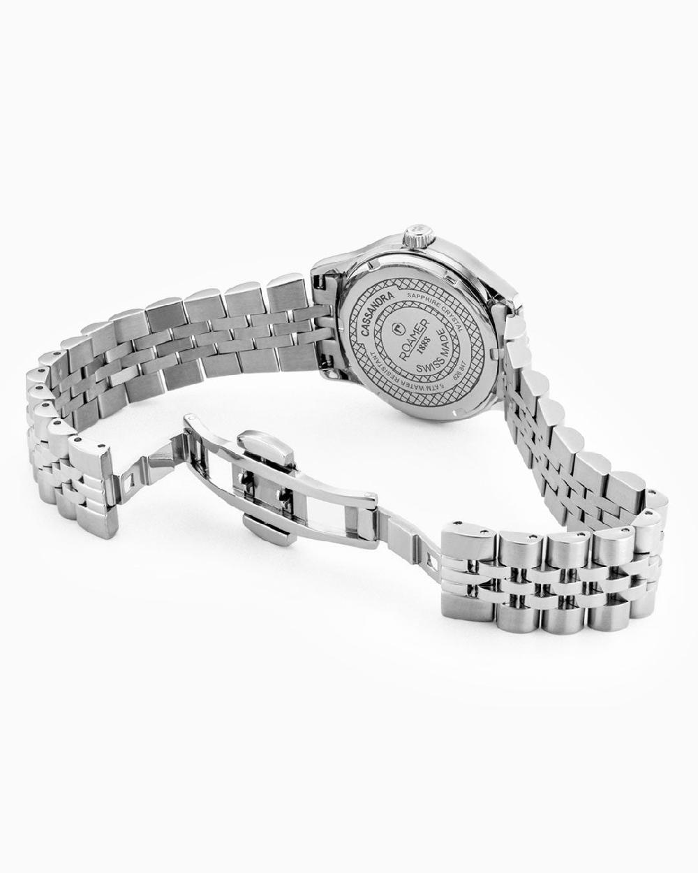Roamer Cassandra Diamond 31 Mm Quartz Three-Hand White Dial Silver Bracelet Sapphire Glass Stainless Steel Swiss Watch