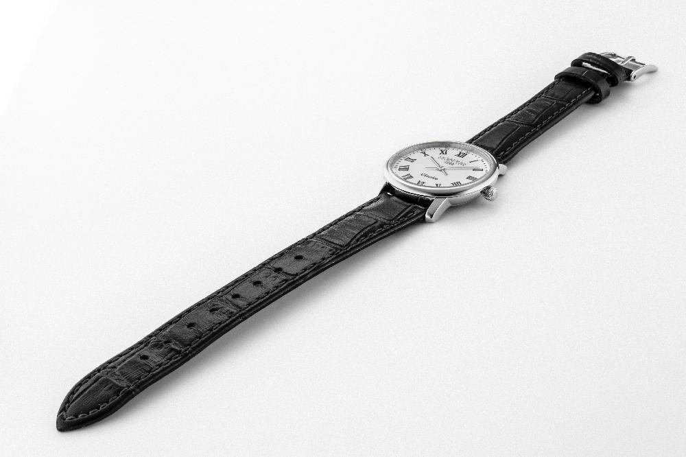 Roamer Classico Ladies 30mm Quartz Two-Hand Black Leather Strap Sapphire Glass Stainless Steel Swiss Watch