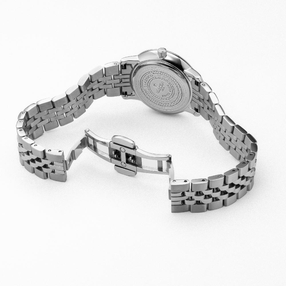 Roamer Classico Ladies 30mm Quartz Two-Hand Blue Sunray Dial Silver Bracelet Sapphire Glass Stainless Steel Swiss Watch