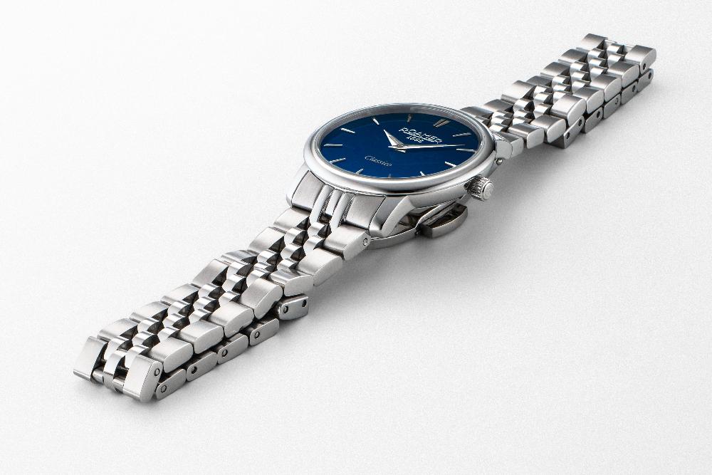 Roamer Classico Ladies 30mm Quartz Two-Hand Blue Sunray Dial Silver Bracelet Sapphire Glass Stainless Steel Swiss Watch