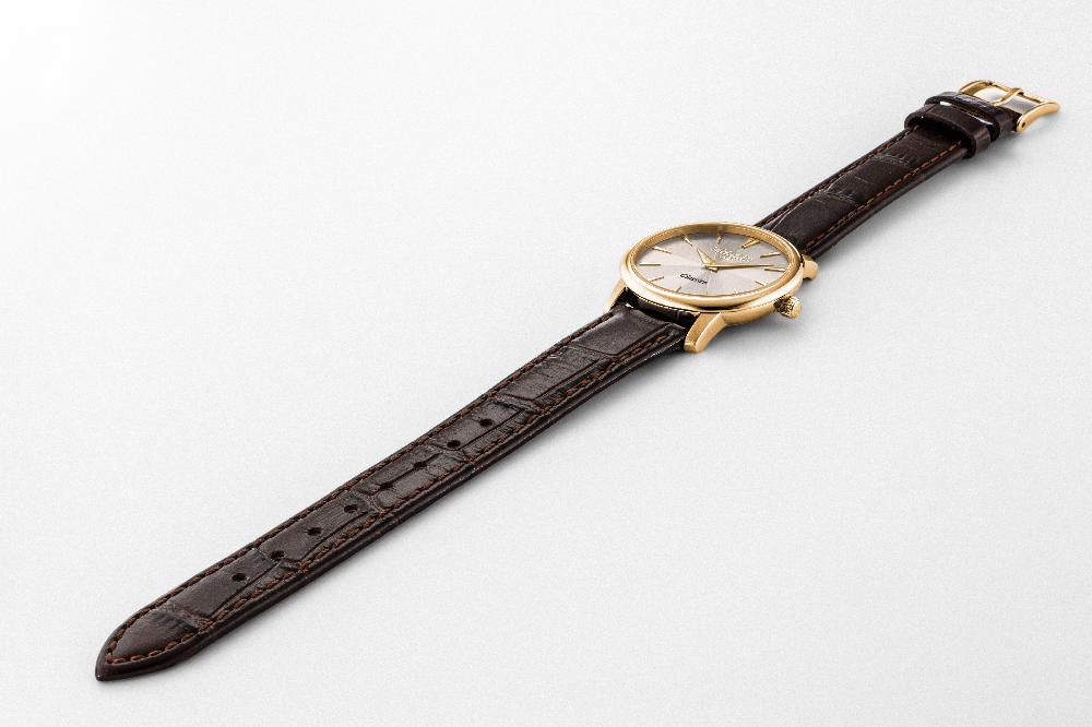 Roamer Classico Ladies 30mm Quartz Two-Hand Grey Sunray Dial Brown Leather Strap Sapphire Glass Stainless Steel Swiss Watch