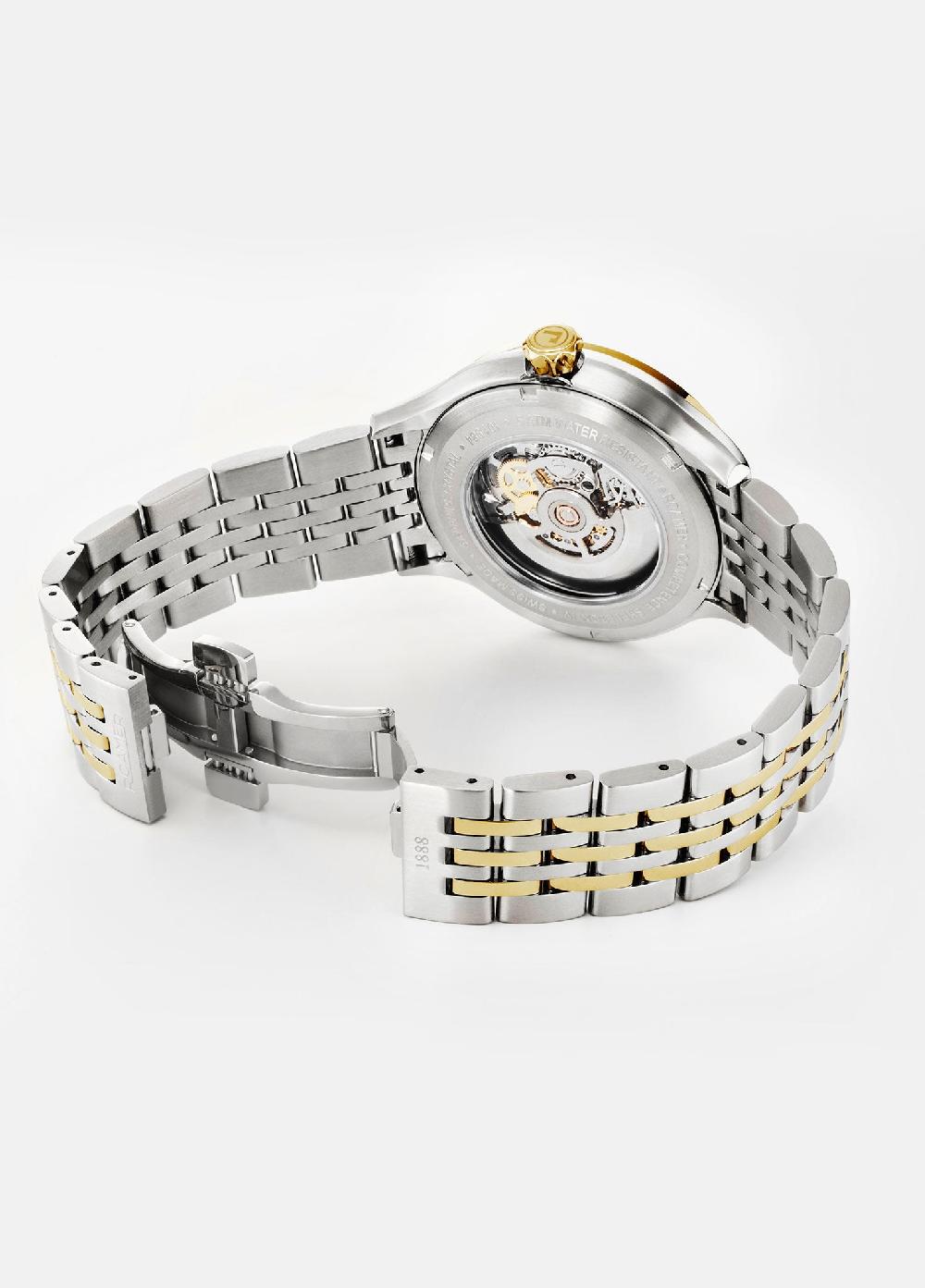 Roamer Competence Skeleton IV 43 Mm Automatic Three-Hand Two-Tone Bracelet Sapphire Glass Stainless Steel Swiss Watch