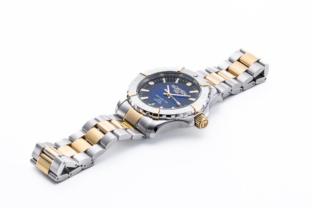 Roamer Deep Sea 200 43 Mm Quartz Three-Hand Date Two-Tone Bracelet Sapphire Glass Stainless Steel Swiss Watch