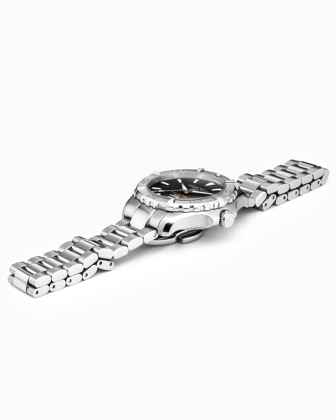 Roamer Deep Sea 200 Ladies 34 Mm Quartz Three-Hand Date Black Dial Silver Bracelet Sapphire Glass Stainless Steel Swiss Watch