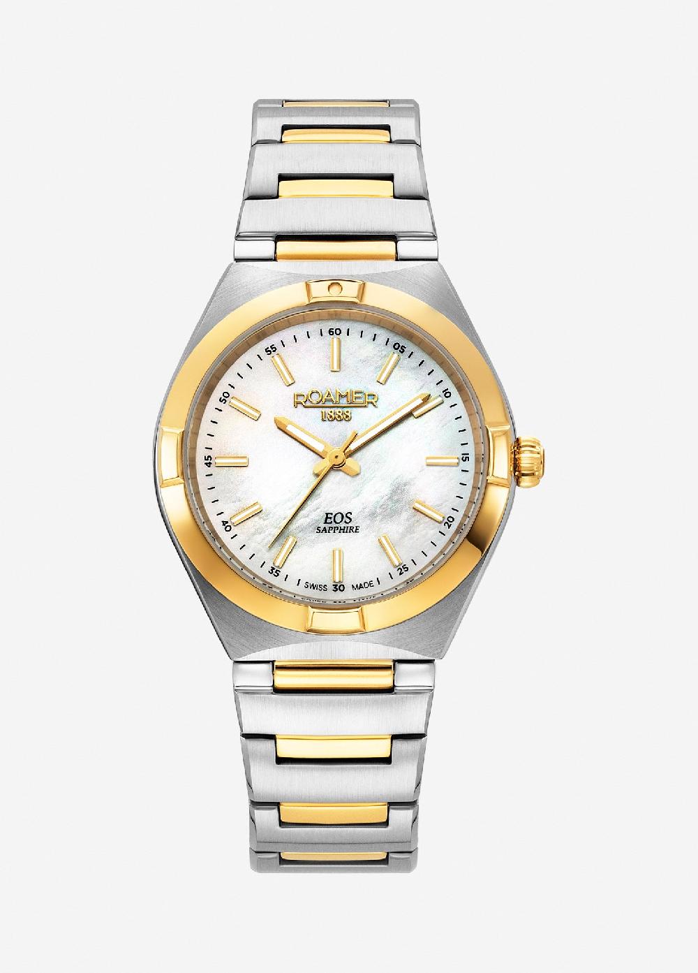 roamer EOS Classic 34mm Quartz Three-Hand Two-Tone Bracelet Sapphire glass Stainless Steel swiss watch