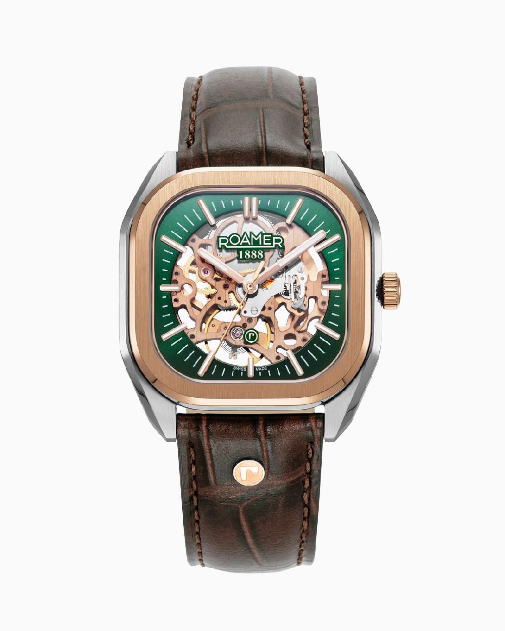 Roamer Mechano 42 Mm Mechanic Three-Hand Two-Tone Bracelet Sapphire Antireflection Glass Stainless Steel Swiss Watch