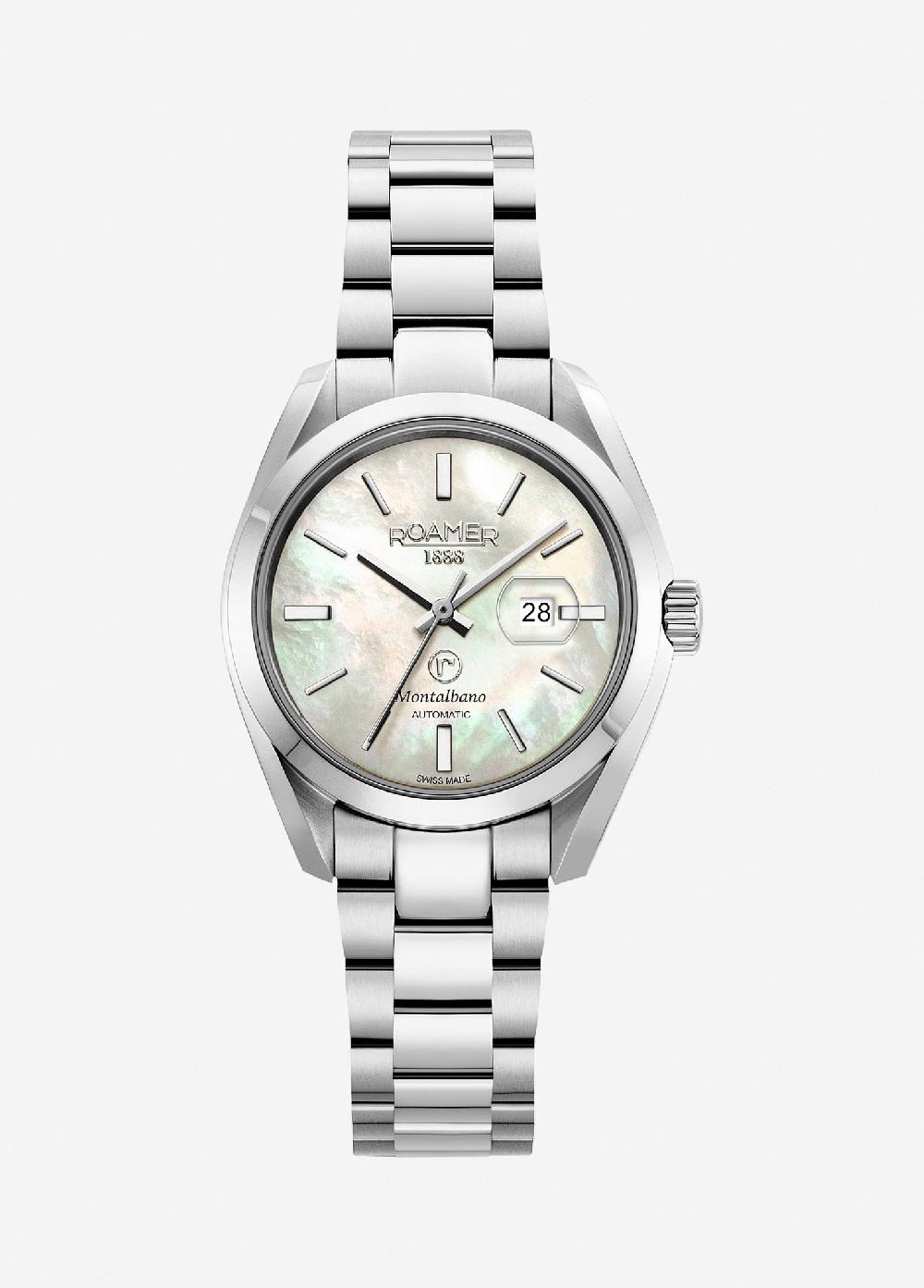 roamer Montalbano Ladies 31mm Automatic Three-Hand Date Silver Bracelet Sapphire glass Stainless Steel swiss watch