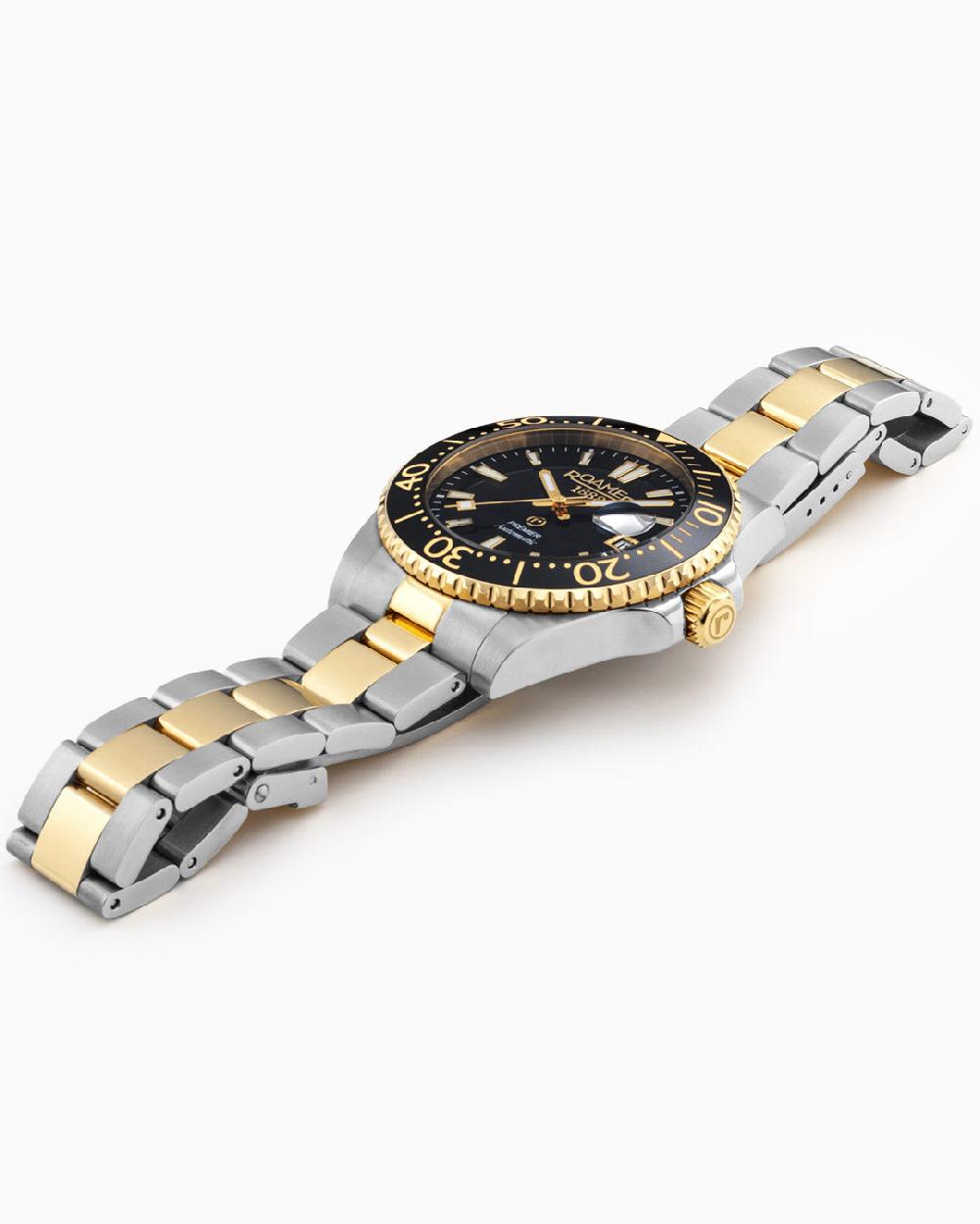 Roamer Premier 42 Mm Automatic Three-Hand Date Two-Tone Bracelet Sapphire Glass Stainless Steel Swiss Watch