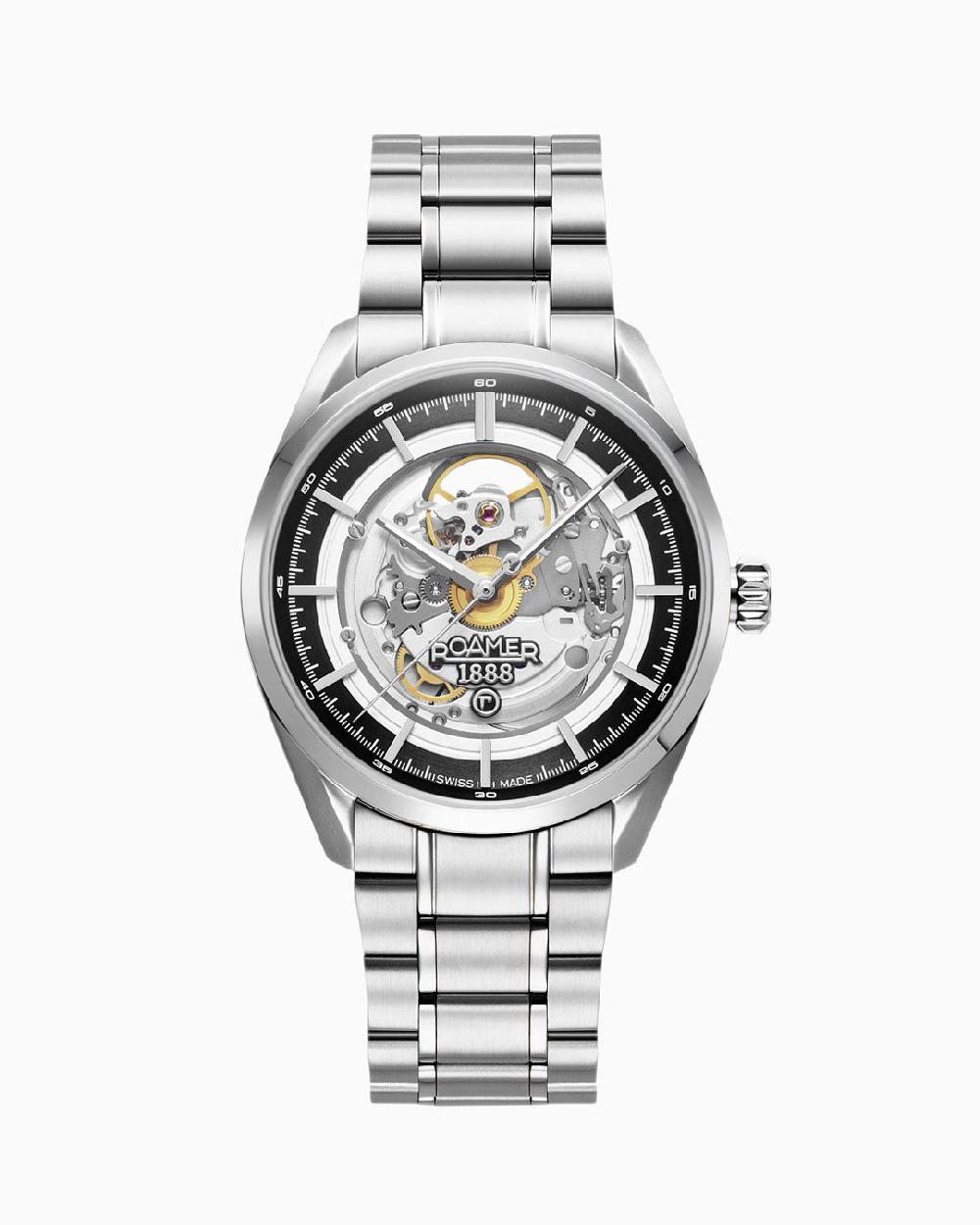 roamer Pro Auto 42 mm Automatic Three-Hand Black Dial Stainless Steel Bracelet Sapphire antireflection glass Stainless Steel swiss watch