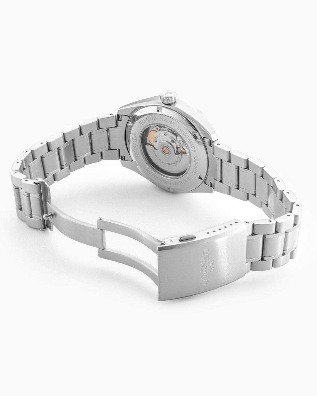 Roamer Pro Auto 42 Mm Automatic Three-Hand Blue Dial Silver Bracelet Sapphire Antireflection Glass Stainless Steel Swiss Watch