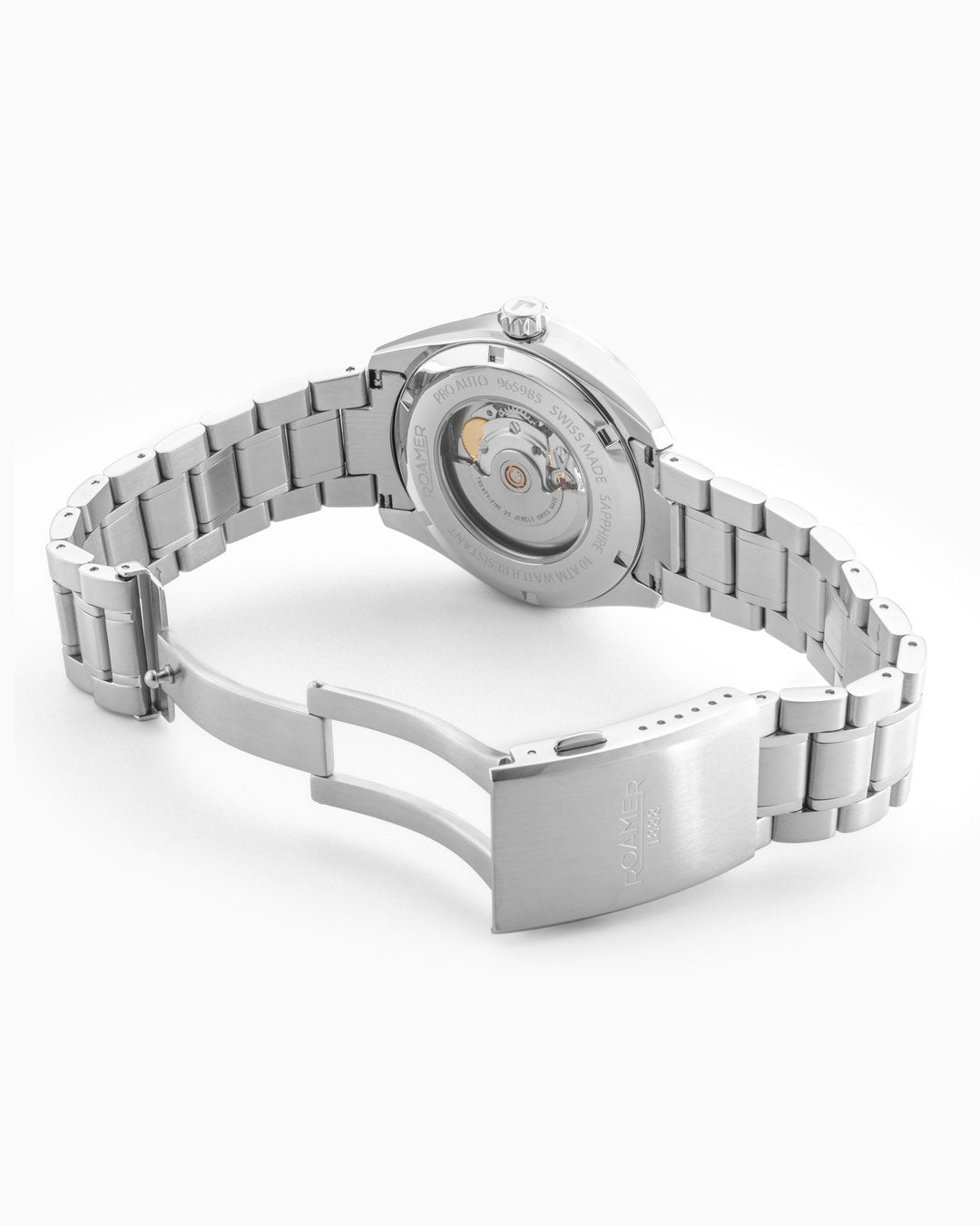 Roamer Pro Auto 42 Mm Automatic Three-Hand Green Dial Silver Bracelet Sapphire Antireflection Glass Stainless Steel Swiss Watch
