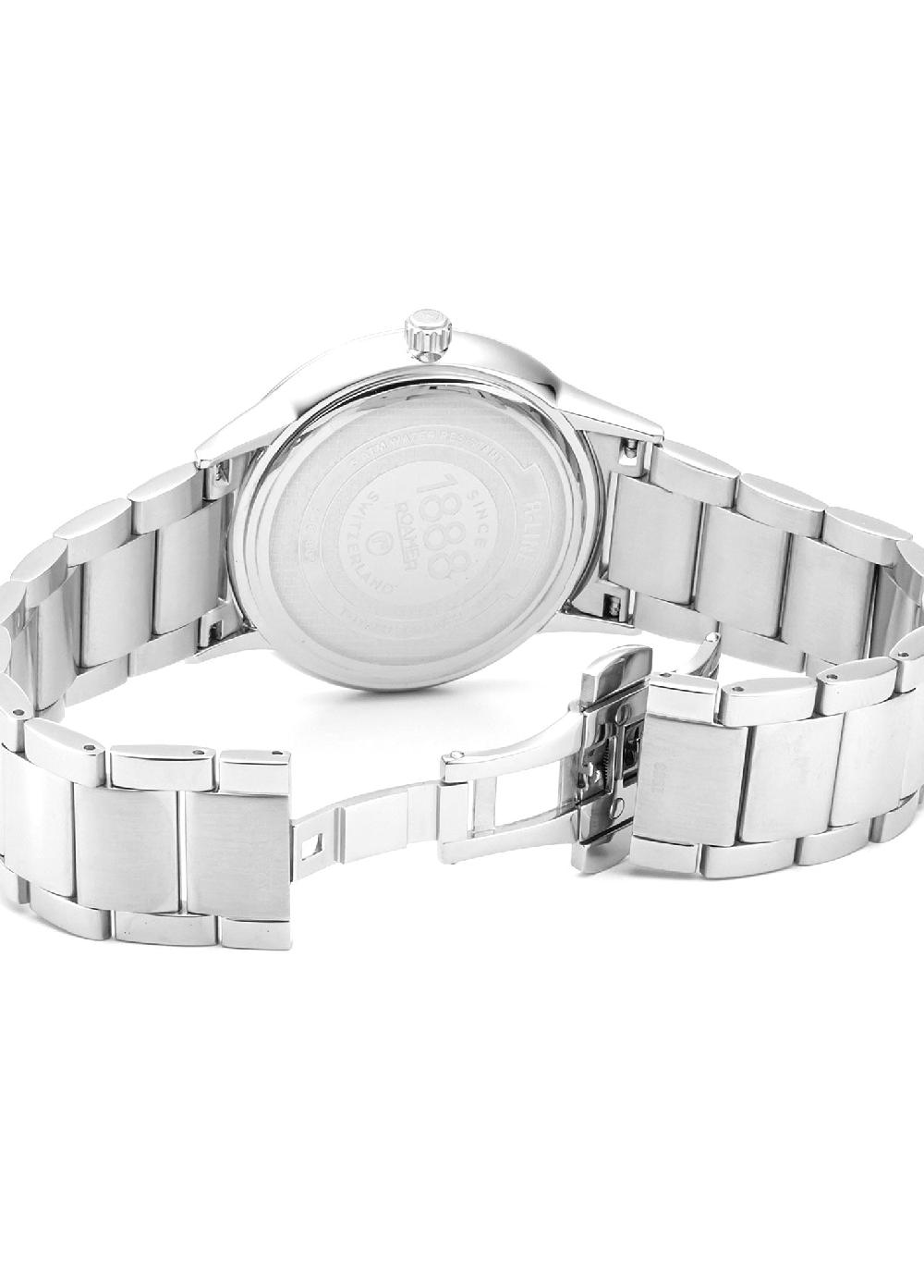 Roamer R Line Classic 43 Mm Quartz Three-Hand Date Black Dial Silver Bracelet Sapphire Glass Stainless Steel Swiss Watch