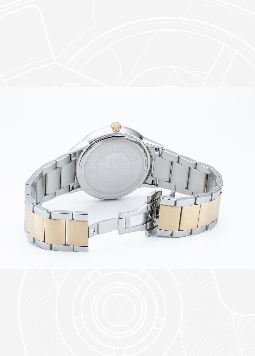 Roamer R Line Classic 43 Mm Quartz Three-Hand Date Two-Tone Bracelet Sapphire Glass Stainless Steel Swiss Watch