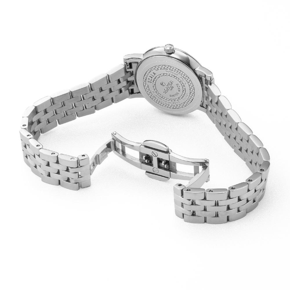 Roamer Scala 28 Mm Quartz Two-Hand Silver Bracelet Sapphire Glass Stainless Steel Swiss Watch
