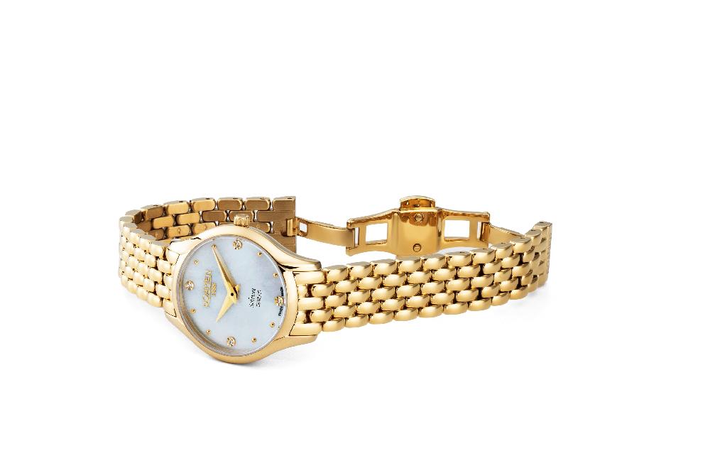 Roamer Soleure 30mm Quartz Two-Hand Gold Bracelet Sapphire Glass Stainless Steel Swiss Watch