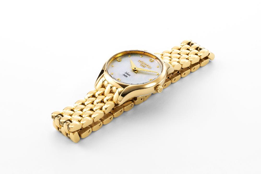 Roamer Soleure 30mm Quartz Two-Hand Gold Bracelet Sapphire Glass Stainless Steel Swiss Watch