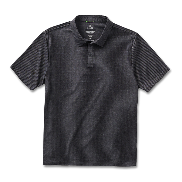 roark Bless Up Breathable Stretch Polo Shirt in Black