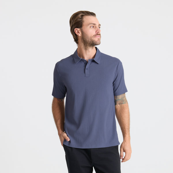 Roark Bless Up Breathable Stretch Polo Shirt In Slate