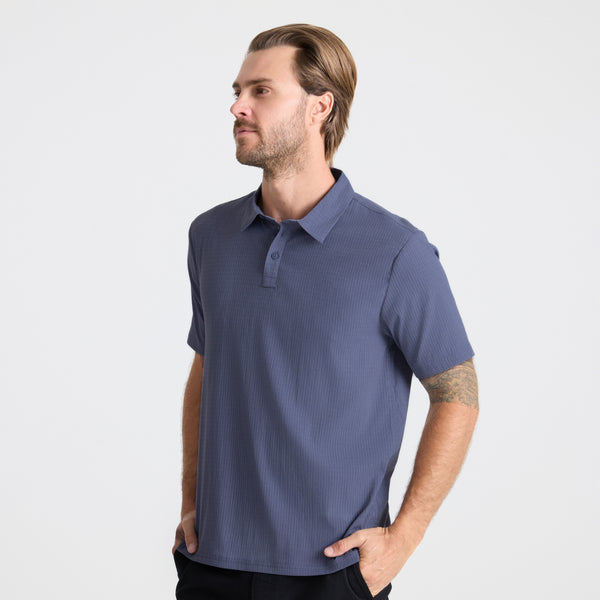 Roark Bless Up Breathable Stretch Polo Shirt In Slate