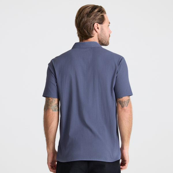 Roark Bless Up Breathable Stretch Polo Shirt In Slate