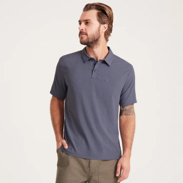 Roark Bless Up Breathable Stretch Polo Shirt In Slate