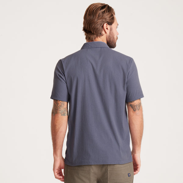 Roark Bless Up Breathable Stretch Polo Shirt In Slate