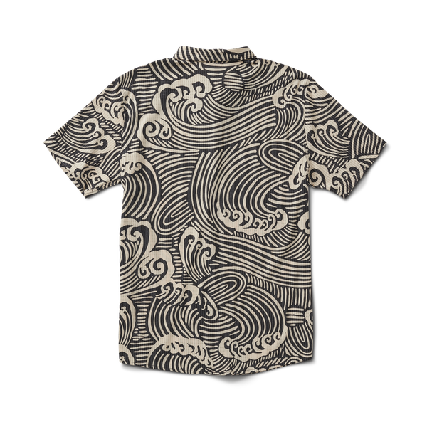 Roark Bless Up Breathable Stretch Shirt In Black Wave