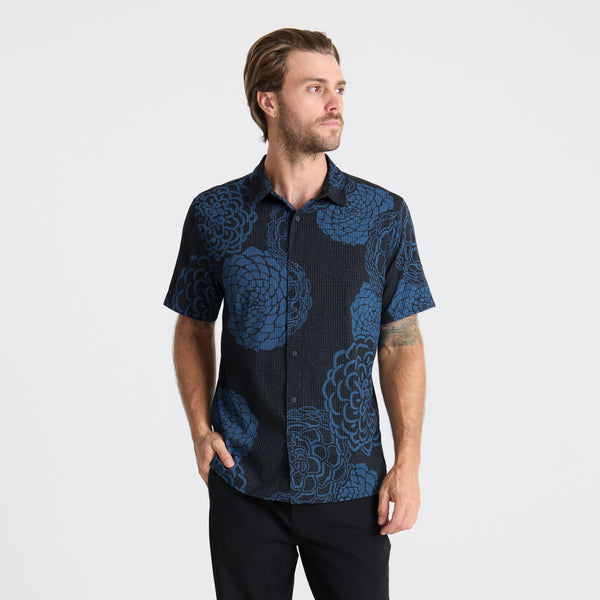Roark Bless Up Breathable Stretch Shirt In Dark Navy