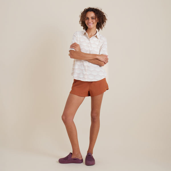 Roark Bless Up Breathable Stretch Shirt In Eggshell