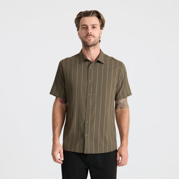 Roark Bless Up Breathable Stretch Shirt In Military Stripes