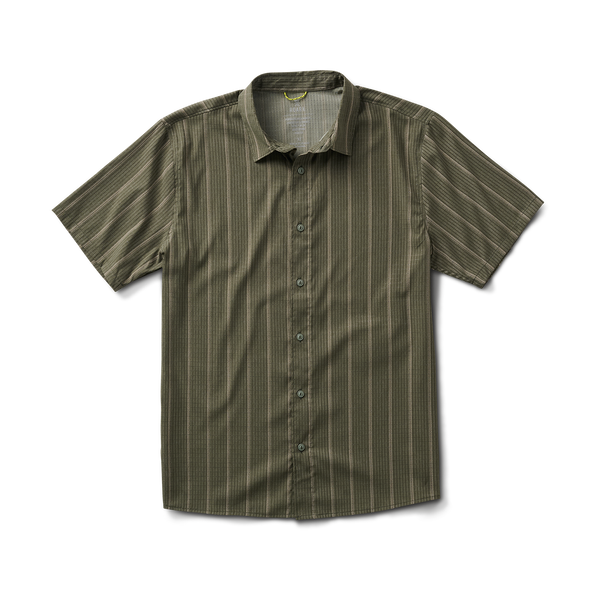 roark Bless Up Breathable Stretch Shirt in Military Stripes