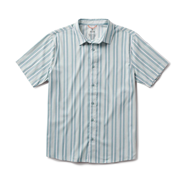 roark Bless Up Breathable Stretch Shirt in Stripe Dusty Blue