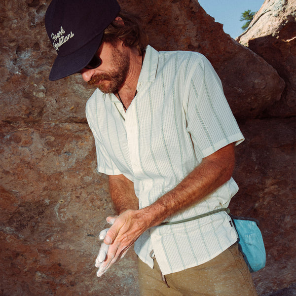 Roark Bless Up Breathable Stretch Shirt In Unbleached